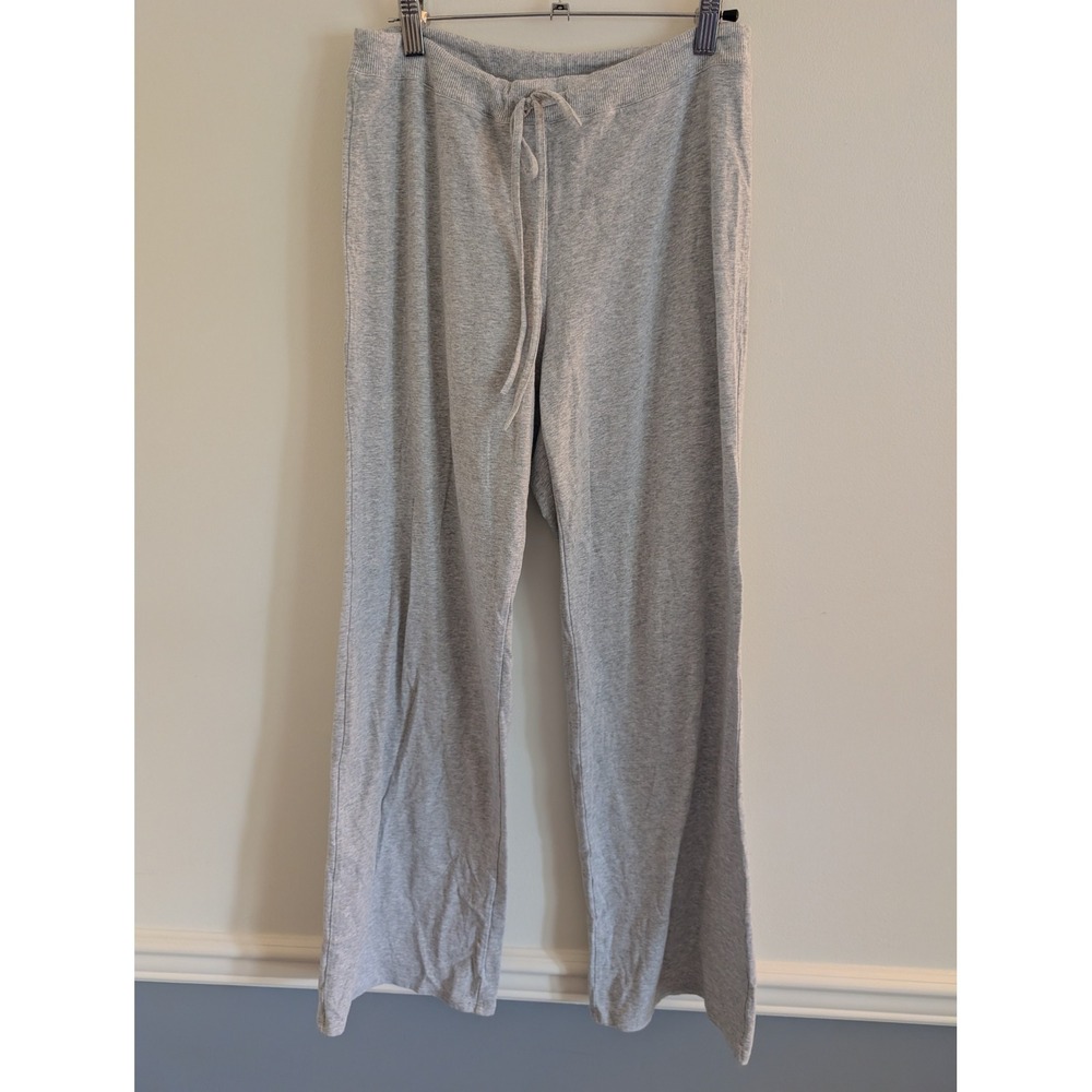 Skims Women Heather Grey Cotton Jersey Wide Leg Loungewear Pants Large casual